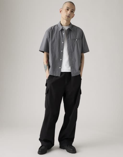 Levi's pantaloni cargo baggy neri, 3 di 4