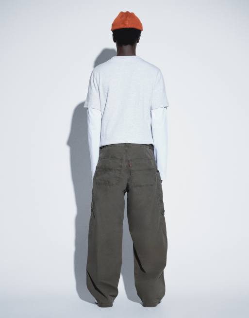 Levi's pantaloni cargo extra baggy kaki, 2 di 5