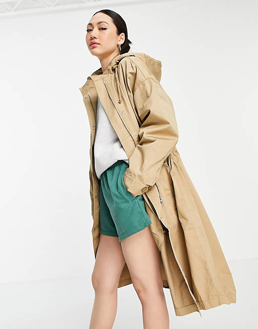 Levi's paola hooded parka jacket in khaki
