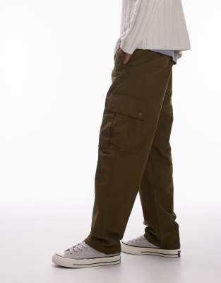 Levi's Levi's Parachute cargo relaxed fit cotton nylon trousers in dark green