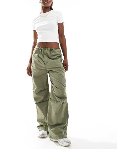 Levi's parachute pant with elastic waist drawcord in green - view 1