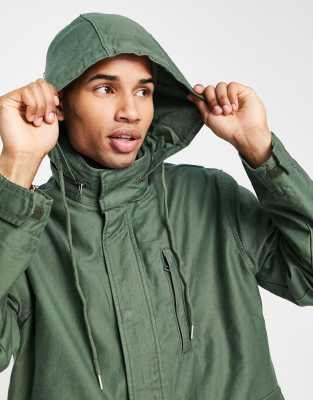 Levi's hooded parka jacket in green with pockets - ASOS Price Checker