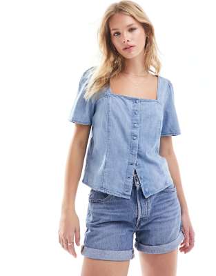 Levi's - Pascale - Kurzärmlige Jeans-Bluse-Blau