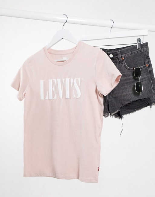 Levi's Perfect 90's logo tee in dusk pink