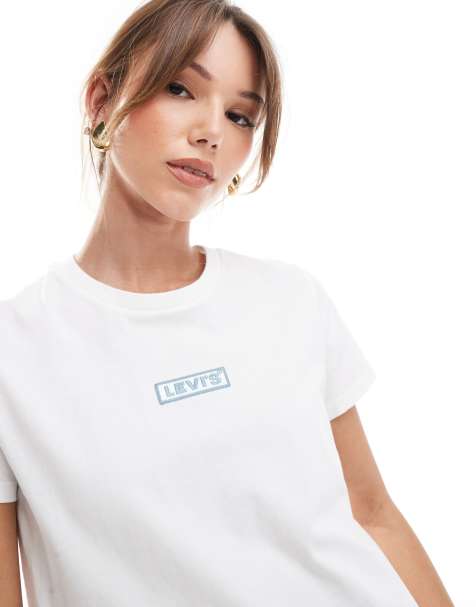 Levi's - Perfect - Hvid T-shirt med skinnende bokslogo - view 1