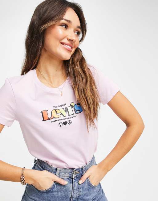 Levi's perfect logo t-shirt in lilac | ASOS