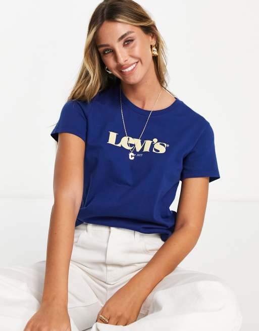 Levis blue best sale t shirt women's