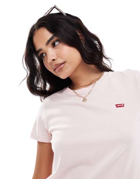 Levi's perfect small batwing logo t-shirt in pink - view 1