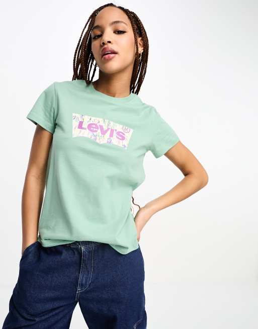 T-shirt Femme Levi's The Perfect Tee - Col Rond, Logo Sur La Poitrine, Coupe Classique, Coton Doux Pour Un Look Décontracté