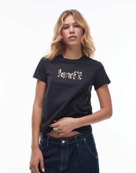Levi's - Perfect - T-shirt à logo léopard - Noir - view 1
