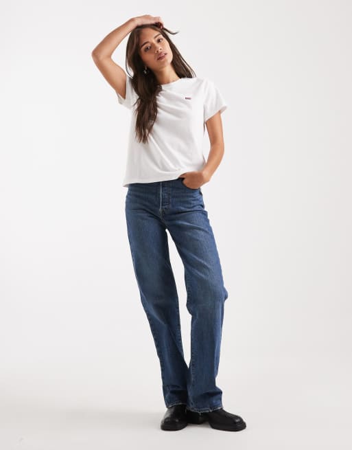 Levi's - Perfect - T-shirt bianca con logo, 3 di 4
