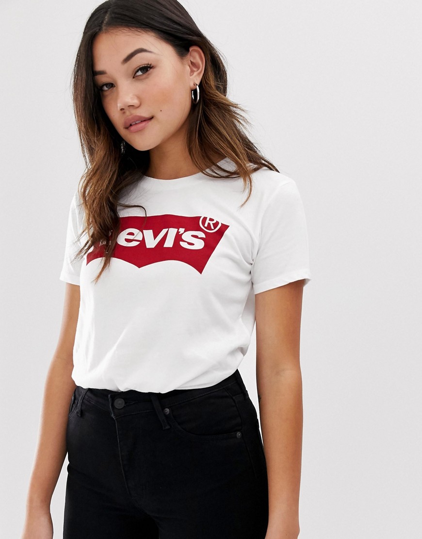 Levi's - Perfect - T-shirt con logo batwing-Bianco