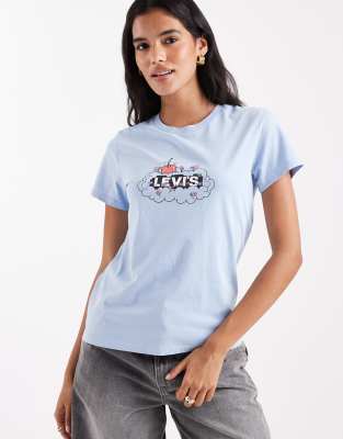 Levi's - Perfect - T-Shirt in Blau mit Frucht-Logo