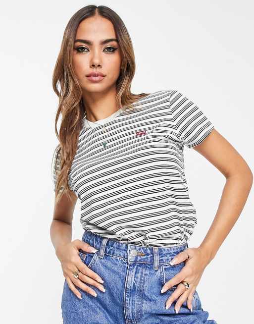 Levi s Perfect T Shirt in Dunkelblau gestreift ASOS