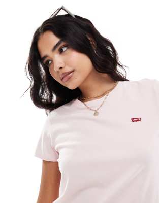 Levi's - Perfect - T-Shirt in Rosa mit kleinem Fledermausflügel-Logo