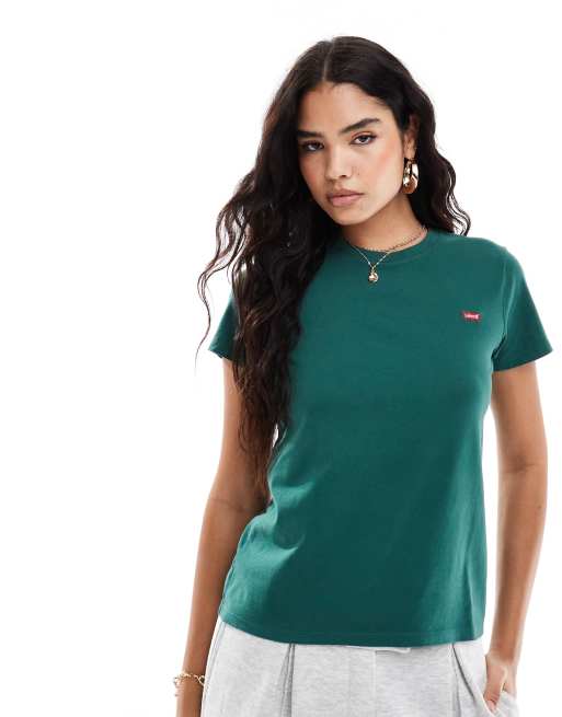 Levi's - Perfect - T-shirt met klein vleermuislogo in groen
