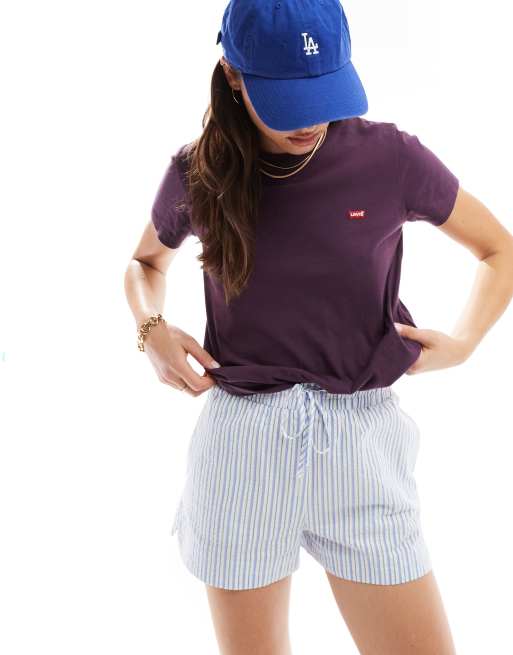 Levi's - Perfect - T-shirt met klein vleermuislogo in paars