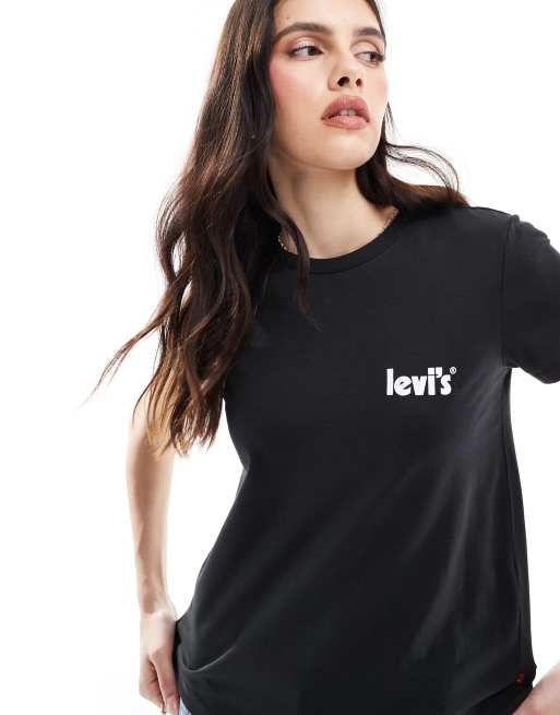 Levi's - Perfect - T-shirt nera con stampa del logo e limone, 2 di 4