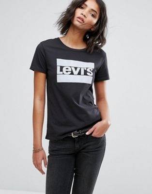 womens black levi t shirt