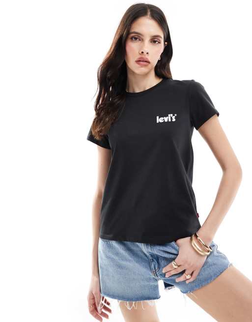 Levi's perfect t-shirt with lemon logo back print in black, 3 of 4