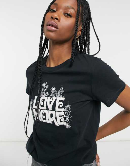 Levi's perfect t-shirt with love more slogan in black