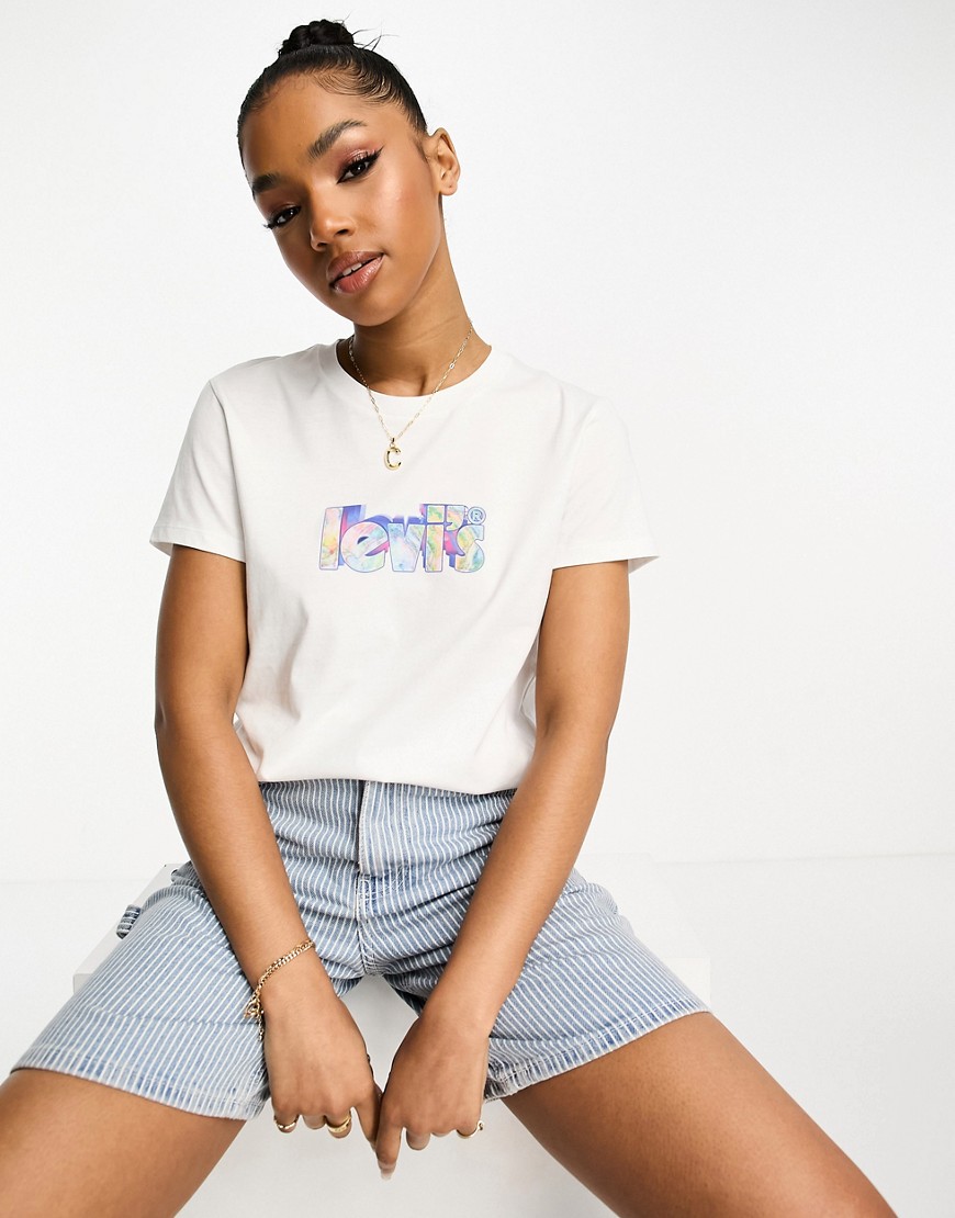 Levi's perfect t-shirt with marble poster logo in white