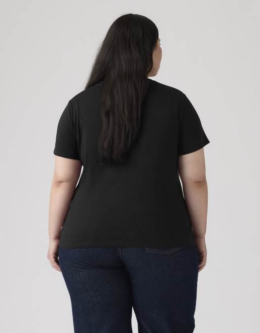 Levi's Perfect tee (plus size) in zwart, 2 van 4