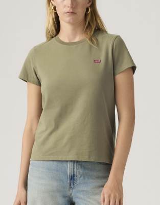 Levi's - Perfect Tee - T-Shirt aus Baumwolle in kräftigem Flechtengrün