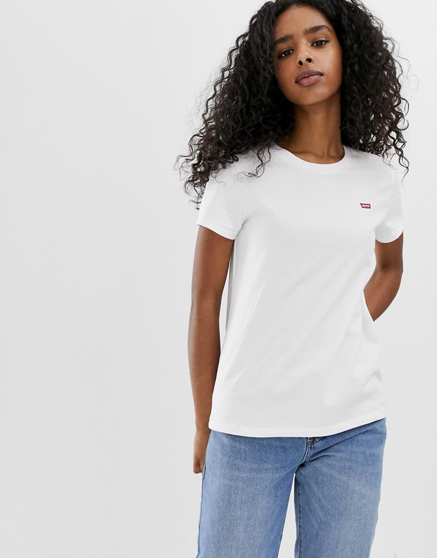 Levi's - Perfect white - T-shirt met logo op de borst in wit