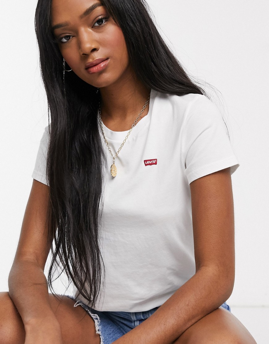 Levi's Perfect White T Shirt with Chest Logo in White