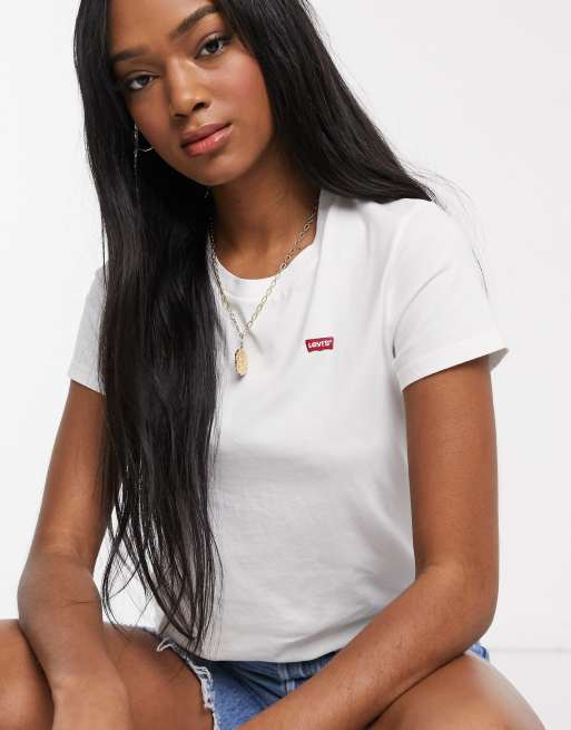 Levis t shirt women on sale white