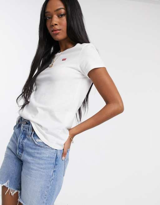 Levi's Perfect White T Shirt with Chest Logo in White | ASOS