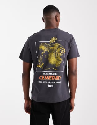 Levi's Pet Cemetary Back Print Relaxed Fit T-shirt In Gray
