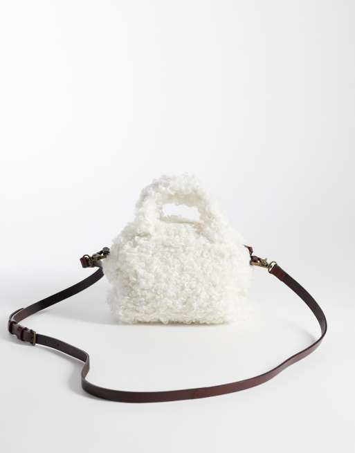 Levi's petit sac à main Blake imitation peau de mouton avec bandoulières réglables beige, 4 de 4