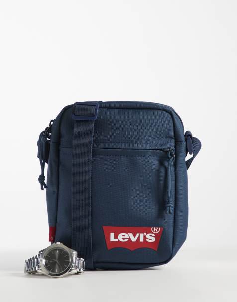 Sac Bandoulière Homme Compass - Bleu - Petite Taille - Zippé (Très Bon état)