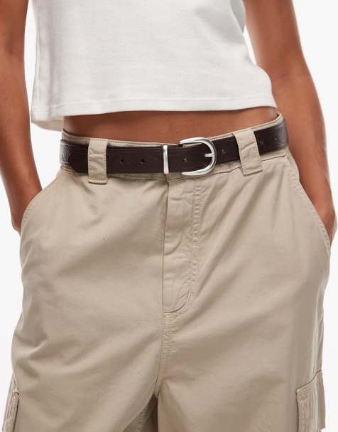 Levi's - Phoebe - Ceinture style western avec boucle argentée - Marron foncé - view 1
