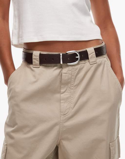 Levi's - Phoebe - Cintura stile western marrone scuro con fibbia argento