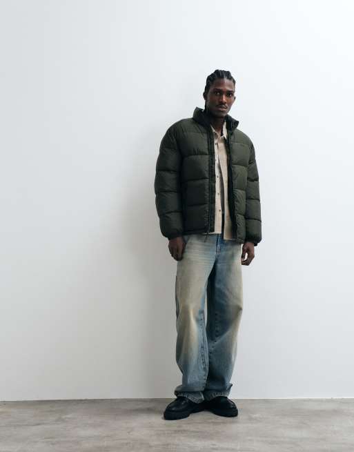 Levi's piedmount short puffer jacket in khaki, 4 of 5
