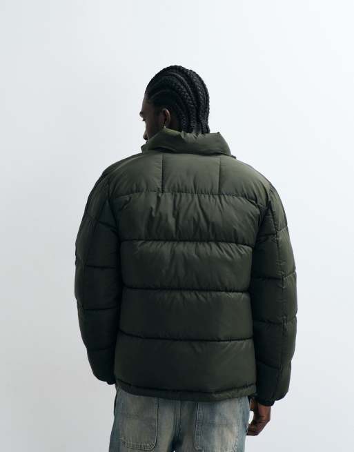 Levi's piedmount short puffer jacket in khaki, 5 of 5