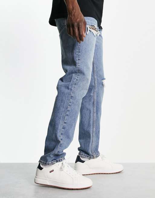 Levi's – Piper – Białe buty sportowe z czerwoną naszywką, 4 z 4