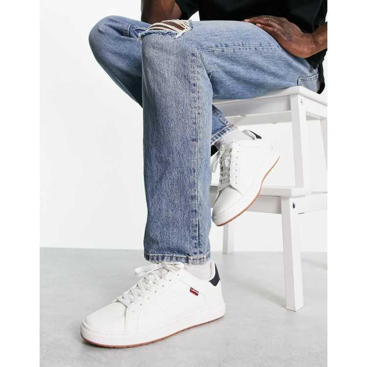 Levi's Piper sneakers in white with red tab | ASOS