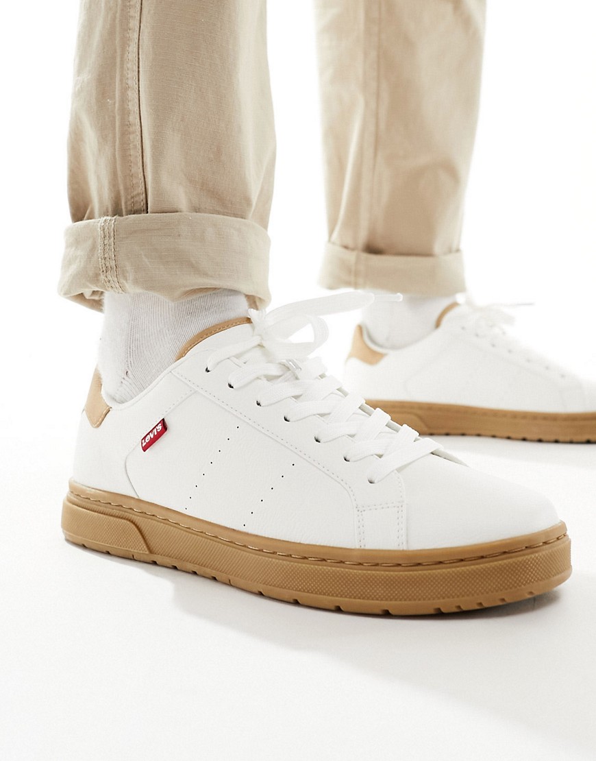 Levi's Piper trainer in white with logo and gumsole