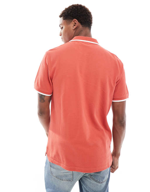 Levi's - Piqué polo met vleermuislogo en gekleurd randje in rood, 2 van 4