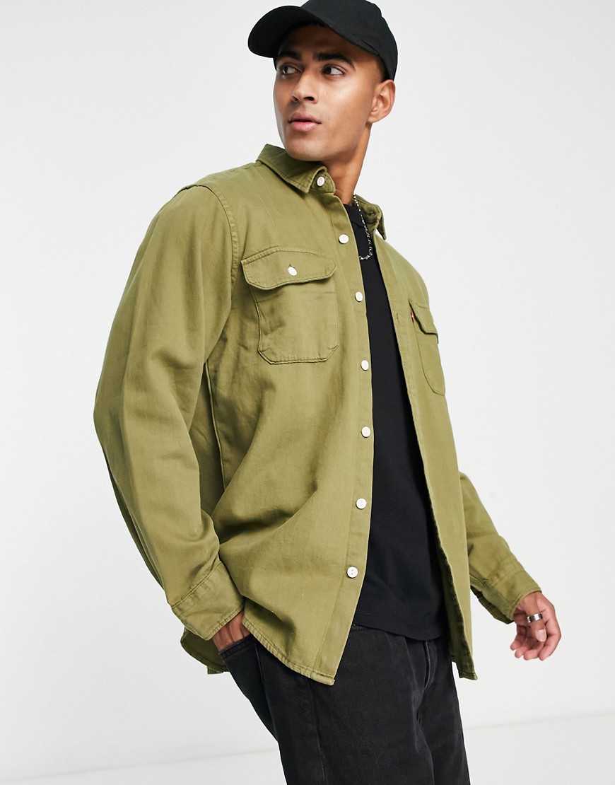 Levi's Plain Long Sleeve Shirt In Green