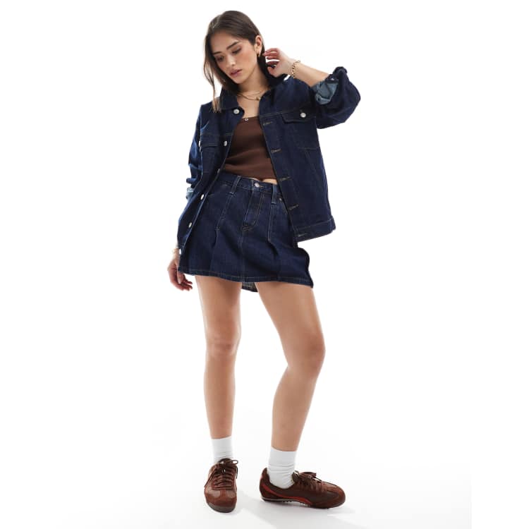 │Odd Studio│ Washed pleated denim mini skirt BLUE OO3SFDK1 Levi's pleated denim mini skirt in dark wash blue | ASOS