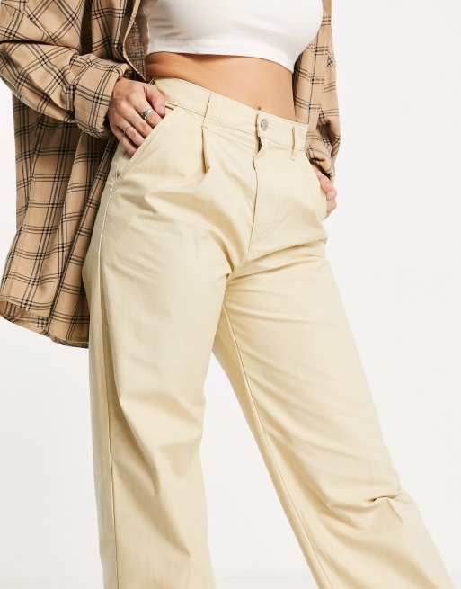 Levi's pleated high loose jeans in tan | ASOS