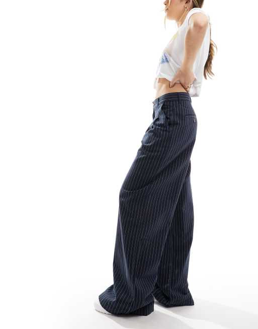 Together Navy Pleated Palazzo Trousers