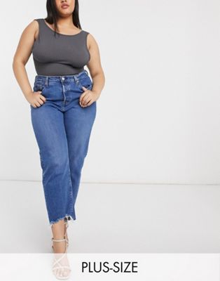 Levi's Plus 501 crop jeans in washed 