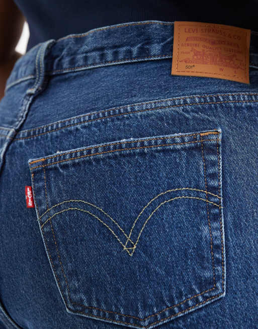 Levi's Plus – 501 – Niebieskie szorty z efektem znoszenia i efektem sprania , 3 z 5