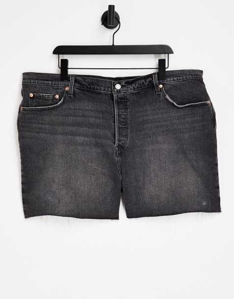 Levi's Plus - 501 Original - Denim short in zwart met wassing - view 1